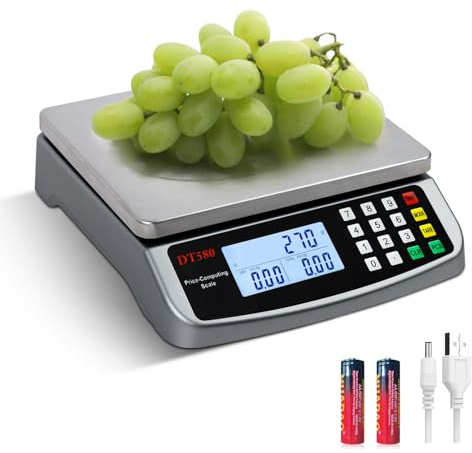 Bilancia cucina digitale 10kg Acciaio Inossidabile Bilancia Alimenti Professionale con display LCD Bilancia Contapezzi Alimentare con Tara per la casa e la panificazione(Gray,10kg/1g)