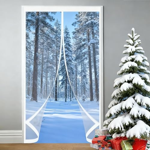 Thermo Türvorhang 72 x 158 cm Winddicht, Thermo Kälteschutz Winter Wasserdicht Und Warme, Wärmeisolierte Thermovorhang für Terrassentür Balkontür, A