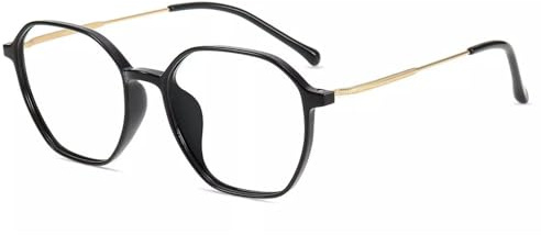 Firmoo Blaulichtfilter Brille ohne Sehstärke für Damen Herren TR90-Rahmen Runde Computerbrille, Blaulicht UV Schutzbrille, T7178