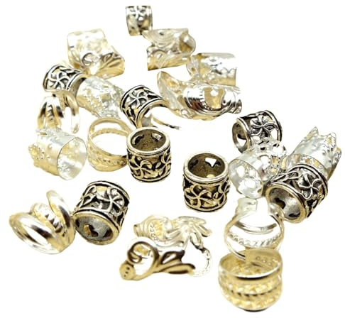 100 Stück Haarperlen, lose Spule, Haarschmuck für Zopfringe, Dreadlock Perlen, Zopfringe, Clip Clips, Zubehör