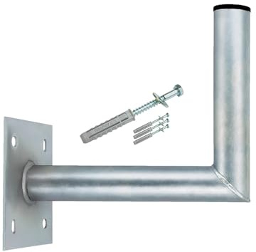 Premium X 25-30cm Wandhalter Stahl verzinkt SAT-Antenne Wand-Halterung für Satelliten-Schüssel Winkel-Halter Wandabstand 25-30 cm Schrauben Fischer Dübel für Wand Montage