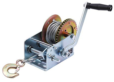 KATSU Verricello Manuale 2500LB 1100KG con Fune in Acciaio da 10m, Verricello Manuale per Carichi Pesanti per Rimorchio Camion Auto 325935