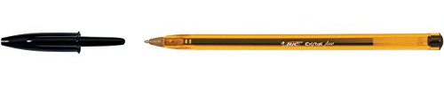 BIC Set di 5 penne a sfera CRISTAL sottile, punta fine, colore: Nero