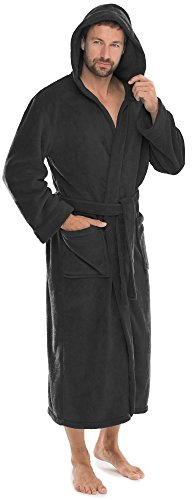 CelinaTex Florida Bademantel Damen XXXL schwarz Morgenmantel Herren Coral Fleece Saunamantel Microfaser Kapuze Unisex