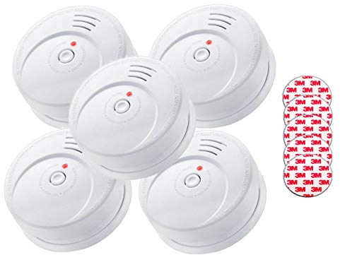 Jeising GS506 G 5er Set Rauchmelder/Brandmelder/ 10 Jahre Batterie KRIWAN zertifiziert EN14604 inkl. 5 x Magnetbefestigung 3M Premium selbstklebend
