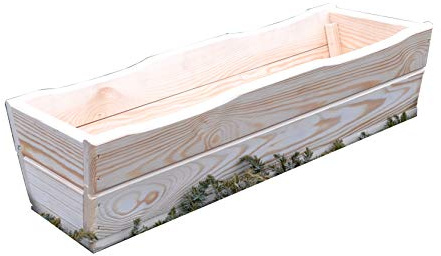 KENA D-8 Jardinera de madera de calidad (longitud 64 cm, natural)