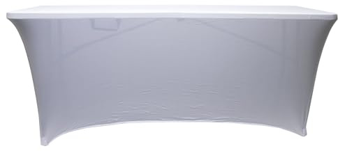 WERKA PRO - 11323 Pliante Rectangulaire-Housse de PROtection Elastique pour Table de Jardin en Extérieur-Anti UV-Blanche, 180 cm x 74 cm x 74 cm