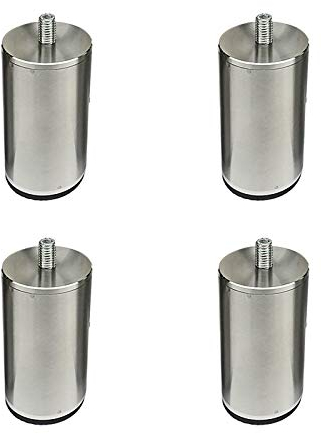 KDDEON M10 Gewindestange Massiv Gebürstet Edelstahl Möbelfüße,Metall Sofafuss Bettbeine Küche Badezimmer Schrankfüße Glastischbeine,mit Rutschfestem Pad,4er Set (14.6cm/5.7in)