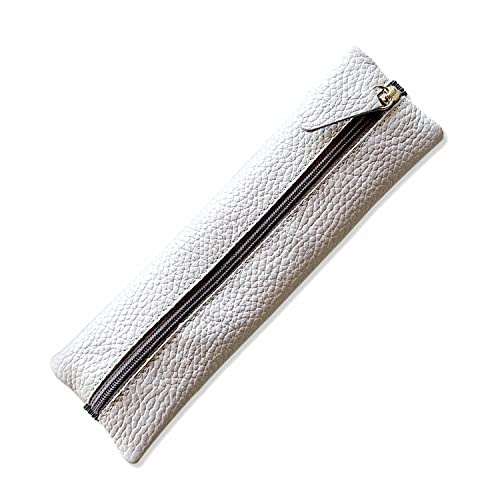 SinnWunder® echt Leder Feder-Mäppchen, Stifte-Etui mit Gummiband für Ringplaner oder Bullet-Journal - Steingrau