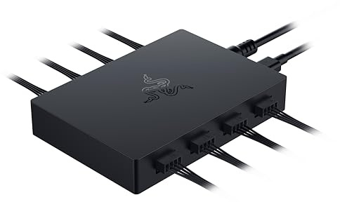 Razer PWM-PC-Lüftersteuerung - Erweiterte Lüftersteuerung für optimierten Luftstrom im PC (bis zu 8 Lüftern anschließen, ind. Lüfterkurvenprofile, Lüfterüberwachung) Schwarz
