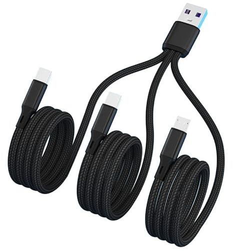 GIMIRO 3-in-1 Typ-C USB-Ladekabel, 2 Typ C-Ports, 1 Micro-Port, 120CM, MCC | 2 Typ C-Ports, 1 Micro-Port