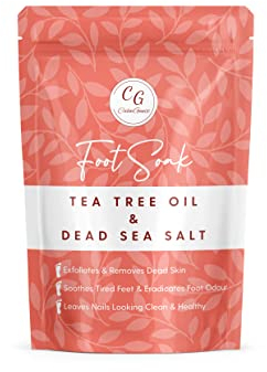 CalmGenix Foot Soak with Tea Tree Oil & Dead Sea Salt | Helps Treat Nail Fungus and Athletes Foot, Foot Spa Bath | Foot Moisturiser & Deodorizer Feet Soak | Exfoliating Foot Soak for Hard Skin