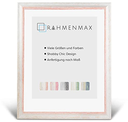 RahmenMax® Attika Bilderrahmen Holz Rustikal 80x80 cm zum Aufhängen/Bilderrahmen Maßanfertigung möglich/Shabby Chic Posterrahmen/Bilder Rahmen in Natur-Beige mit Acrylglas/Puzzle Rahmen