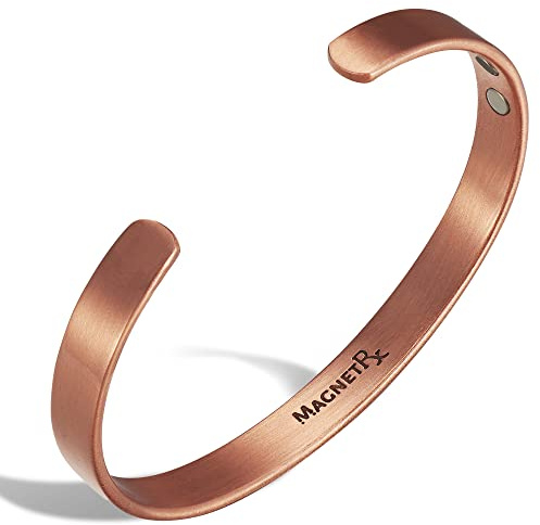 MagnetRX® Magnetic Copper Bracelet Cuff – Elegant Pure Copper Bangle – Unisex Magnetic Bracelets for Men & Women (Large)