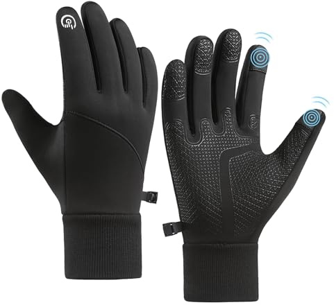 CRAZY SHARK Fahrradhandschuhe Warme Winterhandschuhe Touchscreen Sporthandschuhe Radsporthandschuhe Winddichte rutschfeste Handschuhe für Herren Damen zum Radfahrren Laufen Joggen Wandern