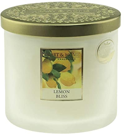 Bougie parfumée ellipse 2 mèches 220g-40h senteur Citron d'Amalfi - Heart & Home