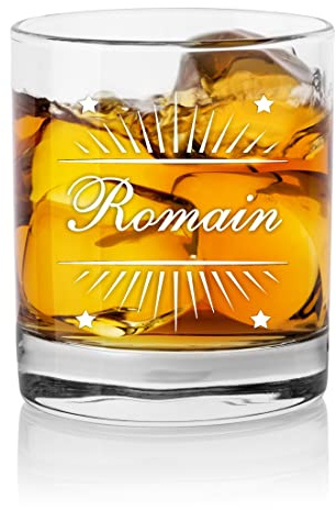 Verre à whisky personnalisé avec prénom - personnalisable avec le prénom de votre choix qui sera gravé - Cadeau pour Homme papa fête des pères Saint Valentin Noël anniversaire - Gravure 5
