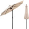 Fullwatt Sombrilla, sombrilla de balcón, 300 cm, 3 metros, sombrilla de mercado, sombrilla redonda, protección solar UV 50+, para jardín, beige