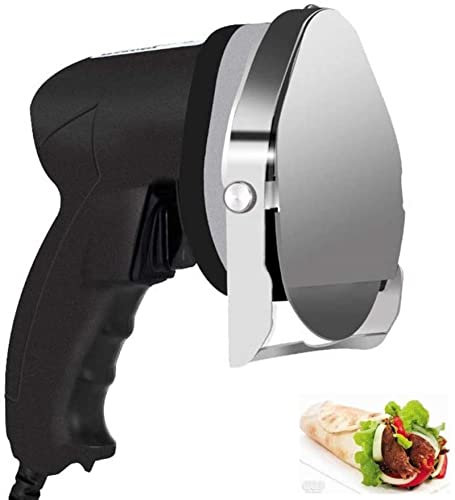 Affettatrice di Carne, Coltello da Kebab Elettrico Affettatrice per Barbecue a Mano Mannaia per Kebab Professionale in Acciaio Inossidabile Spessore Regolabile