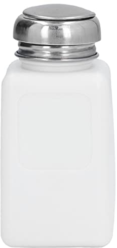 Distributeur de Solvant Distributeur de Solvant HDPE 200Ml Distributeur de Solvant de Type Presse Esd Safe Bouteille Carrée Antistatique avec Couvercle en Acier Inoxydable (Blanc)