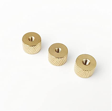 5 stücke Messing Kupfer Zylindrische Anpassung Rändelmutter Ananas Muster Rändelmutter for Luft Wasser Lüfter PC Gehäuse Modell DIY (Size : M3)