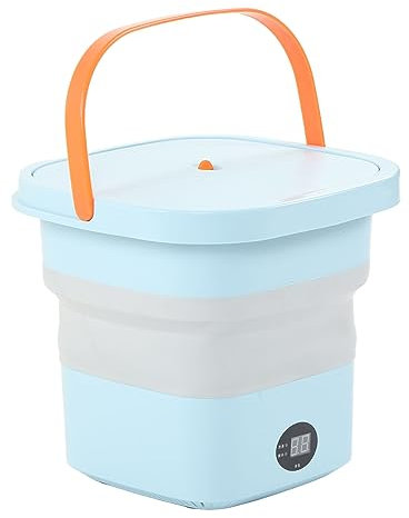 Lavatrice Portatile a Secchio, Display LCD in TPE e PP Pulizia Profonda Mini Rondella Pieghevole Motore Ad Alta velocità 6L con Centrifuga per Viaggi in (Spina UE)