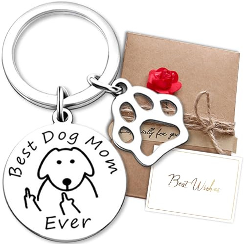 Aotoyou Schlüsselanhänger für Hunde Mutter, Katzen Mutter, Lustige Geschenk | Katzenschlüssel, Hundeschlüssel, Edelstahl Keychain, Anhänger mit Gravur, Muttertag Geschenk für Hundemama Katzenmama