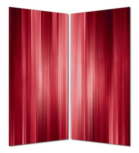 Wallario Selbstklebende Duschrückwand 180 x 200 cm, 2-teilig mit Motiv Rot und schwarz gestreift - Abstraktes Streifenmuster - Wandverkleidung Fließenersatz mit Hochglanzlaminat in Glasoptik