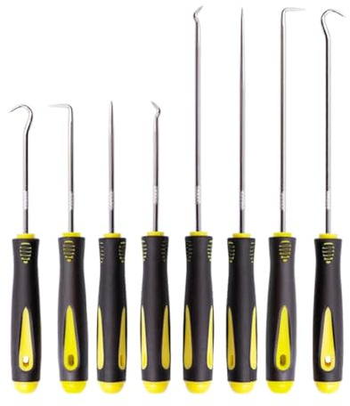 8 Pcs Jeu de Crochets et Tournevis Mécanique de Précision, Jeu de Crochets et Tournevis Mécanique, Outil à dégarnir l’Habillage de Porte Extracteur Joint Injecteur, Crochets Longue Portée