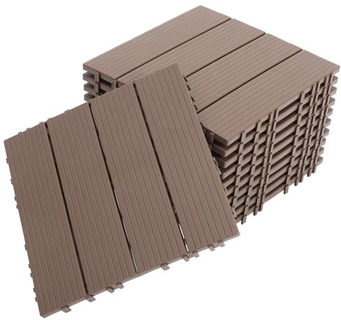 Uonlytech 11pezzi Pavimento Interlocking Per Esterni Piastrelle Modulari Per Giardino e Balcone Facili Da Installare Resistente All Usura