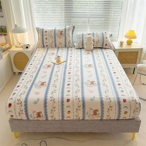 JIANINGHOME Winter Thermo Fleece Spannbettlaken 200x220,Fleece Spannbettlaken Winter Samt Warm Kuschel Boxspringbett Frottee Bettlaken Biber Spannbetttuch