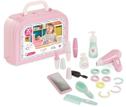 Corolle - 9000310060 - Mein Kleiner Beauty-Koffer, 20 Zubehörteile, für Puppen, ab 18 Monaten