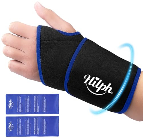 Hilph Cuscinetto refrigerante da polso per tunnel carpale in rilievo, caldo freddo terapia da polso, Ice Wrap per gonfiore, distorsioni e artrite tendinei infiammazione, 2 cuscinetti refrigeranti