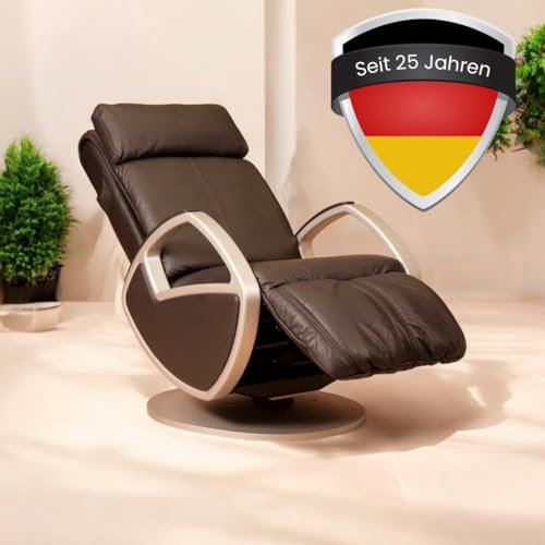 WELCON KEYTON H10 Massagesessel elektrisch – Premium Relaxsessel mit Sensor-Scan, Rückennavigation & Echtleder, Ganzkörper-Massagestuhl schwarz