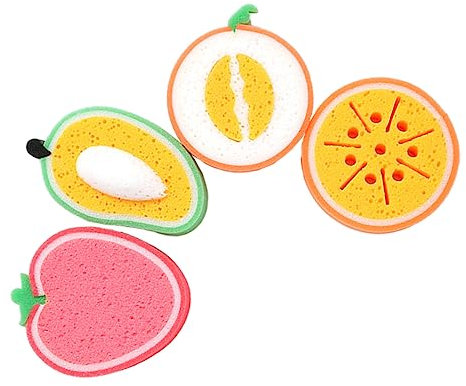 SEWOART Esponjas para Fregar Platos Formas De Fruta 4 Uds Esponja Limpieza Cocina Ultra Suave Sin Rayas Absorción Uso Doméstico para Lavar Platos En Cocina Hogar