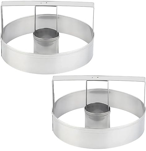 BESPORTBLE 2 Moldes Redondos Cortadores Seguros y Resistentes para Galletas de Acero Inoxidable para Repostería Doméstica y Amantes del DIY