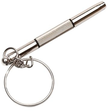 SHINEOFI 3-in-1 Präzisionsschraubendreher aus Metall mit Silbernem Schlüsselanhänger für Uhrarmband und Brillen Reparatur Miniatur Schraubendreher für Feinmechanik