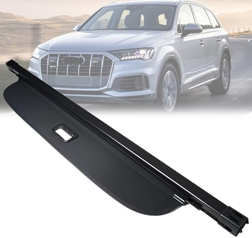 Schwarz Laderaumabdeckung Abdeckrollo Vorhang Heckschild passend für Audi Q7 4M 2015-2022 Kofferraum Rollo