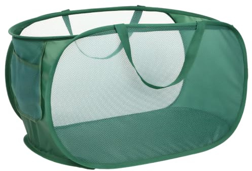 NHQZ 1 Pcs Corbeille à Linge Pliable, Paniers à Linge Pliables,Paniere a Linge sale Avec,Horizontal, vert, à Deux Intervalles,Utilisé pour Salle de Bain,Chambre à Coucher Buanderie