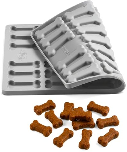 lucky chef Backmatte Großer Knochen für Hundekekse, Silikon, Grau | Antihaft- und geruchsneutrale Silikonform, BPA-frei, lebensmittelecht, spülmaschinenfest. Für selbstgemachte Hundeleckerlis.