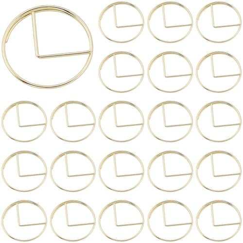 craspire 60 Stück Geometrische Büroklammern Runde Büroklammern Goldene Metall Eisen Kreisformen Dokumente Lesezeichen Fotonotizen Journaling Dekoration Kleine Klammern Für Schüler Lehrer Zuhause Büro