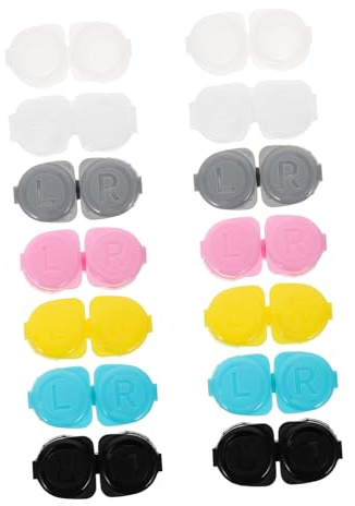 GALPADA 14pcs Portable Eye Lens Case Set Compact Lightweight Pp Material Travel Contact Lens Storage Box for Outdoor and Daily Use