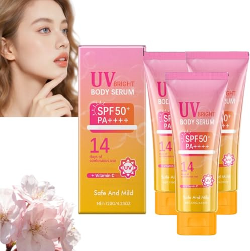 rotection Solaire Visage et Corps SPF50 Brightening Crème Solaire, Crème Solaire SPF 50 Vis-age, Protection Solaire Brightening BB Crème, Protection Solaire pour tous les types de peau (3)
