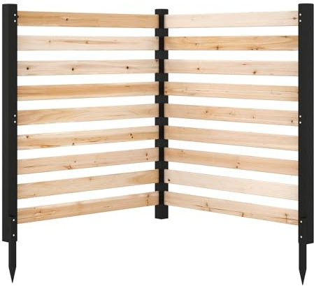 COSTWAY Recinzione da Giardino in Legno Massello, Schermo per Privacy da Esterno Regolabile, Pannelli Privacy da Giardino per Condizionatore e Bidoni della Spazzatura e Divisorio di Spazio (Legno)