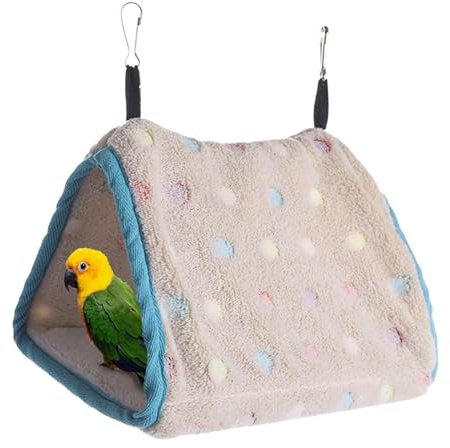 Hamaca para pájaros, tienda colgante de felpa para pájaros, casa de invierno portátil, cama de loros, hamaca colgante de jaula para jugar y dormir