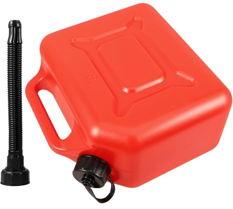 DIYEAH Bidón de Gasolina Contenedor de Gasolina Portátil de Hdpe 5 L Rojo y Petróleo Uso Exterior Resistente Deformación