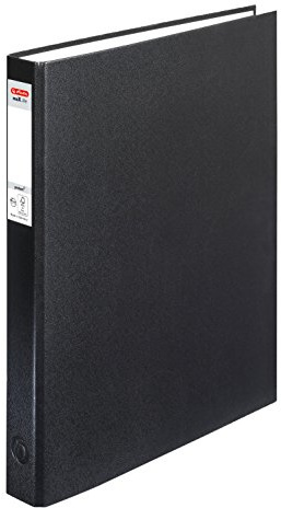 herlitz Ringbuch maX.file pRotect A4, 1 Stück, 2-Ring-Kombi-Mechanik, 25 mm Füllhöhe, Schwarz