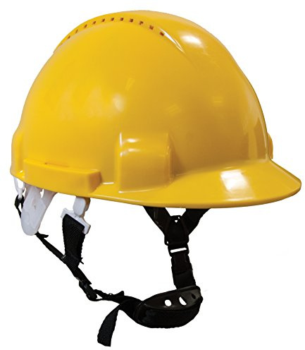 Workwear World WW197 Scaffolders Climbers Climbing Safety Helmet Hard Hat with Chin Strap (Yellow)