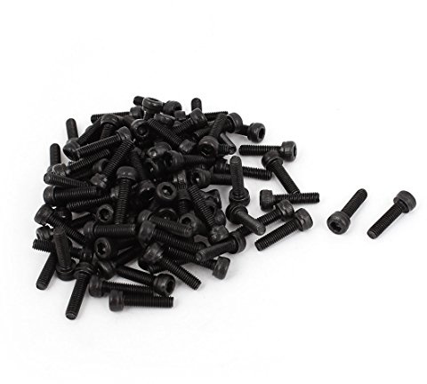 sourcing map 100 Stück Zylinderkopfschrauben M3 x 12mm InnensechskantschraubeSechskantschraube Socket Head Gap Maschine Schrauben Schwarz