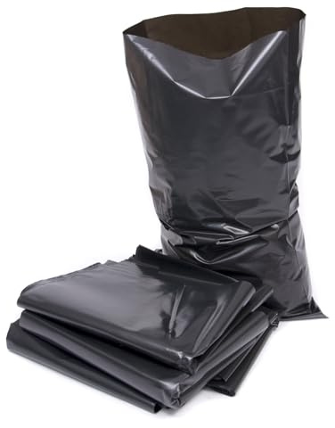 bag it Plastics 20 Heavy Duty Rubble Sacks 50L Black 400 Gauge 20 x 30 | Extra Strong 100 Micron Tear Resistant Builders Waste Bags 40kg Load for Bricks, Rubble, Gravel, Soil, Garden Waste 500x750mm